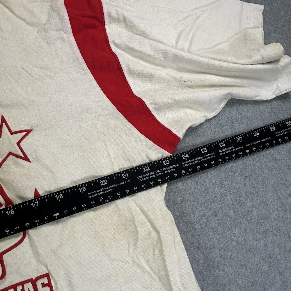 Vintage Double Line Shirt Mens XL White Red Ringer 68 Dirty Playas Graphic 90s